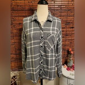 Cloth & Stone Monochrome Plaid Shirt